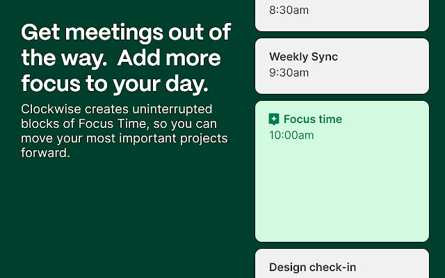 Clockwise: Time Management Calendar Assistant chrome谷歌浏览器插件_扩展第3张截图