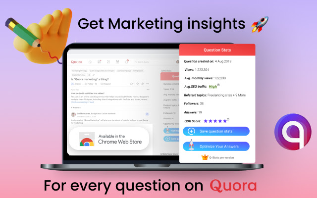 Quora Marketing Tool - Q-Stats chrome谷歌浏览器插件_扩展第2张截图