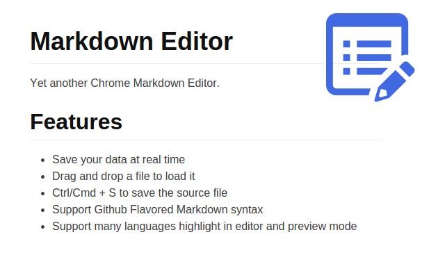 Markdown Editor chrome谷歌浏览器插件_扩展第1张截图