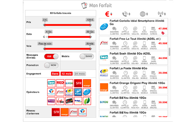 Quel forfait mobile chrome谷歌浏览器插件_扩展第1张截图