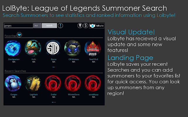 LolByte: League of Legends Summoner Search chrome谷歌浏览器插件_扩展第1张截图