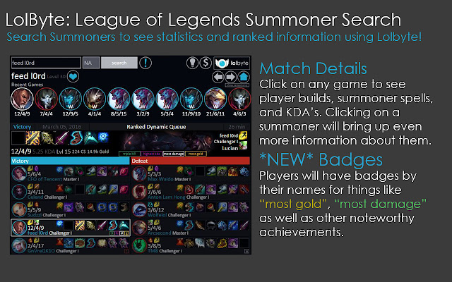 LolByte: League of Legends Summoner Search chrome谷歌浏览器插件_扩展第4张截图
