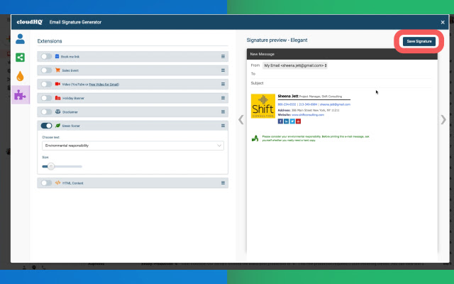 Free Email Signature Generator by cloudHQ chrome谷歌浏览器插件_扩展第4张截图