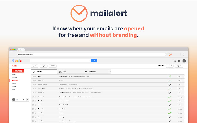 Free Email Tracking for Gmail - Mailalert chrome谷歌浏览器插件_扩展第3张截图