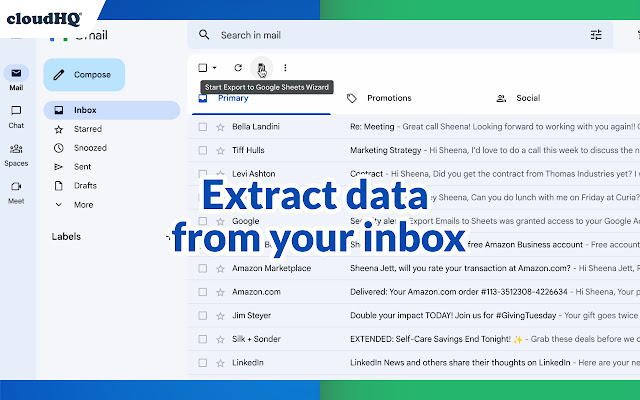 Export Emails to Google Sheets by cloudHQ chrome谷歌浏览器插件_扩展第2张截图