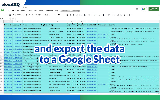 Export Emails to Google Sheets by cloudHQ chrome谷歌浏览器插件_扩展第3张截图