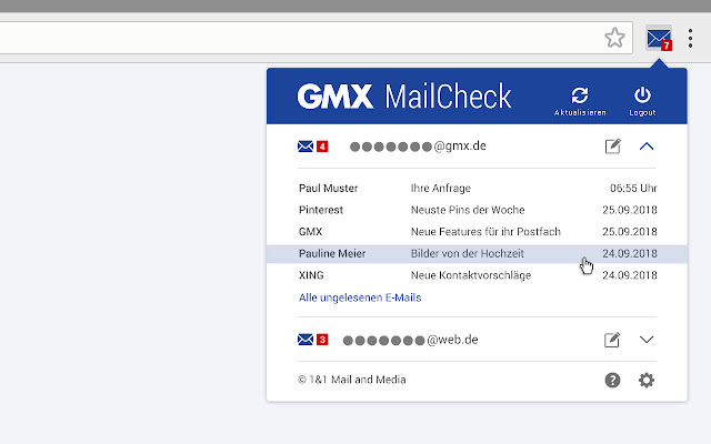 GMX MailCheck chrome谷歌浏览器插件_扩展第2张截图