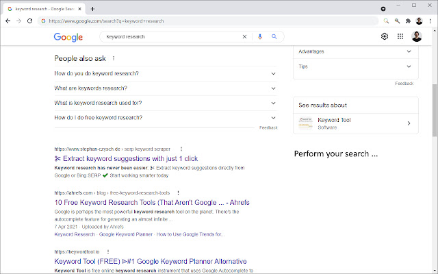 SERP Keyword Scraper by searchanalyzer chrome谷歌浏览器插件_扩展第1张截图