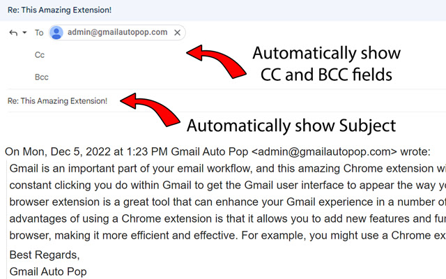 Gmail Auto Pop Out Reply Forward Show CC BCC chrome谷歌浏览器插件_扩展第2张截图