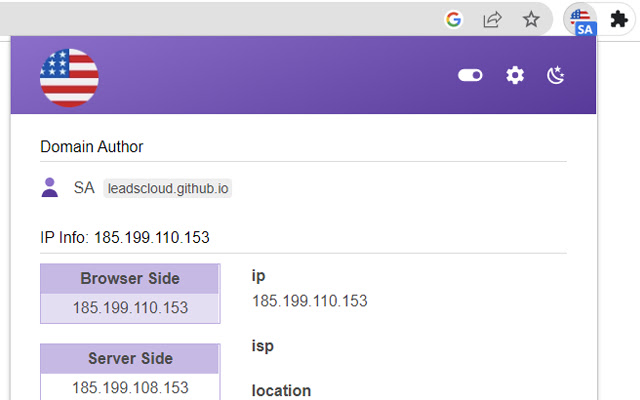 域名所属人信息和网站IP信息查询展示 chrome谷歌浏览器插件_扩展第4张截图