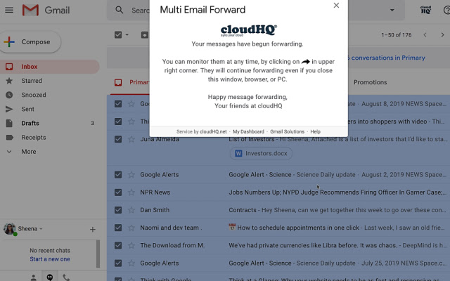 Multi Email Forward by cloudHQ chrome谷歌浏览器插件_扩展第3张截图