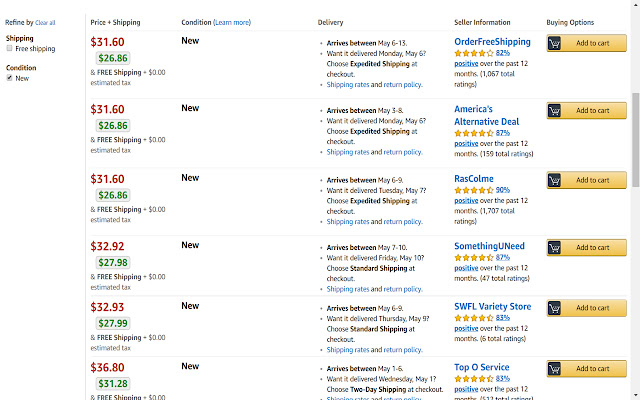 [Amazon] show price without fees chrome谷歌浏览器插件_扩展第2张截图