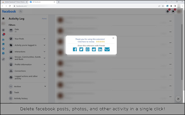 Delete Social Media Posts, Photos, etc. chrome谷歌浏览器插件_扩展第4张截图
