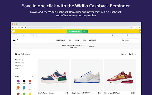 Widilo Cashback Reminder chrome谷歌浏览器插件_扩展第1张截图