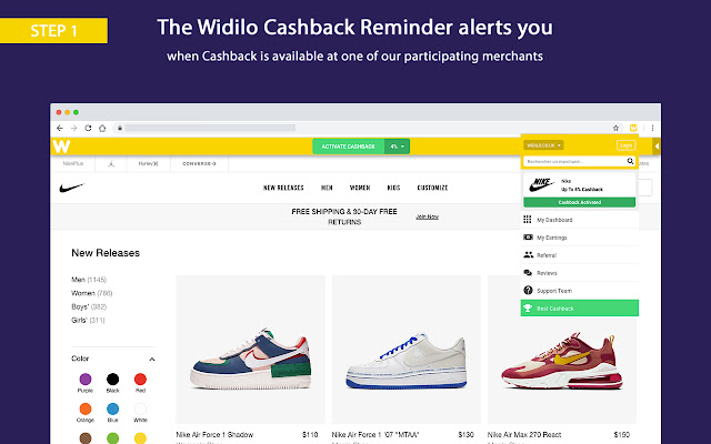 Widilo Cashback Reminder chrome谷歌浏览器插件_扩展第2张截图