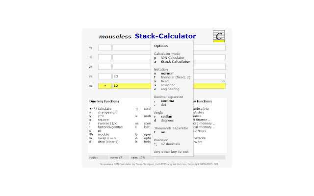 Mouseless Stack-Calculator Ext chrome谷歌浏览器插件_扩展第2张截图
