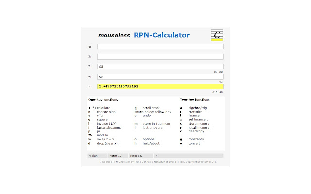 Mouseless Stack-Calculator Ext chrome谷歌浏览器插件_扩展第4张截图