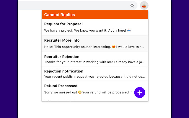 Canned Replies chrome谷歌浏览器插件_扩展第3张截图