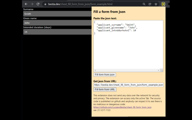 fill form from json chrome谷歌浏览器插件_扩展第1张截图