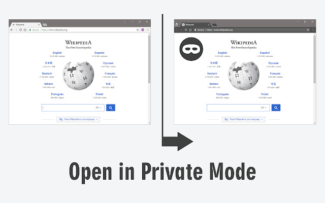 Open in Private Mode chrome谷歌浏览器插件_扩展第1张截图