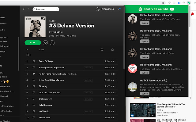 Youtube + Spotify chrome谷歌浏览器插件_扩展第5张截图