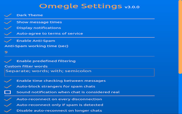 Omegle Anti-Spam and Dark Mode chrome谷歌浏览器插件_扩展第2张截图