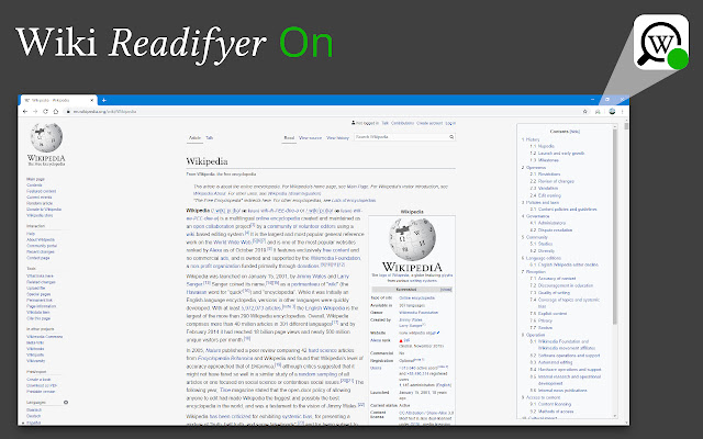 Wiki Readifyer chrome谷歌浏览器插件_扩展第1张截图