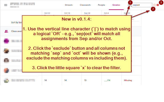 Google Classroom Grades Filter chrome谷歌浏览器插件_扩展第2张截图