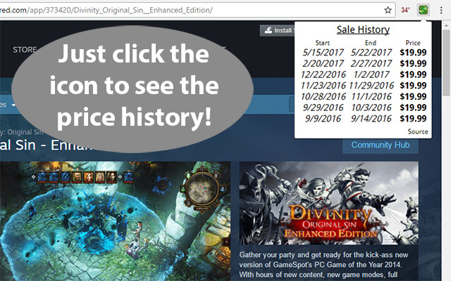 Price History for Steam™ chrome谷歌浏览器插件_扩展第1张截图