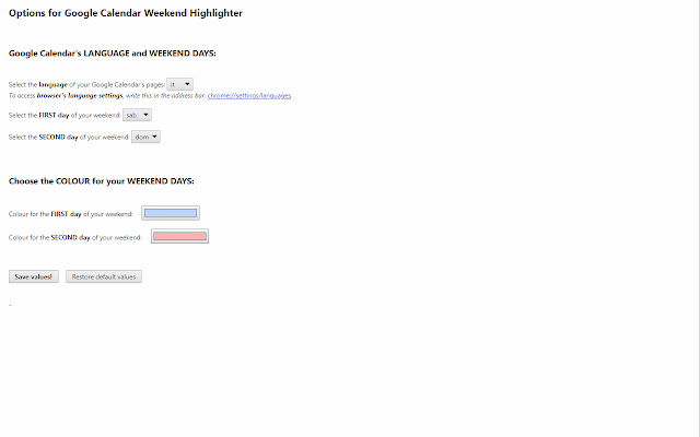 Google Calendar Weekend Highlighter chrome谷歌浏览器插件_扩展第1张截图