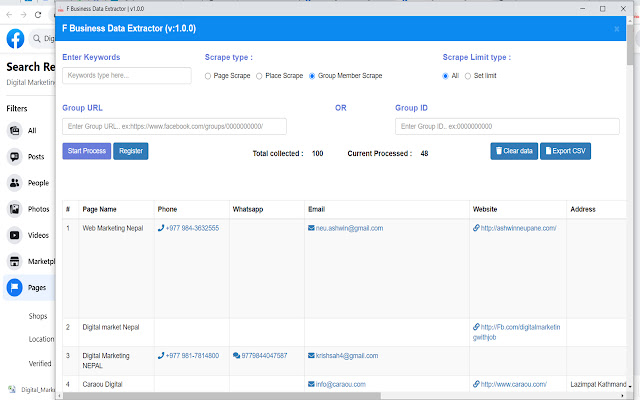 F Business Data Extractor chrome谷歌浏览器插件_扩展第2张截图