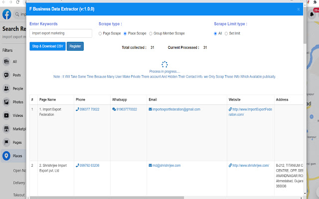 F Business Data Extractor chrome谷歌浏览器插件_扩展第4张截图