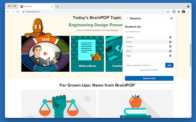Popsicle Sticks - Random student picker chrome谷歌浏览器插件_扩展第4张截图