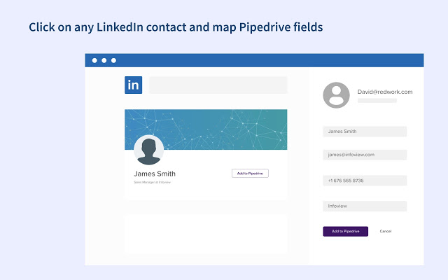 Free LinkedIn to Pipedrive importer chrome谷歌浏览器插件_扩展第3张截图