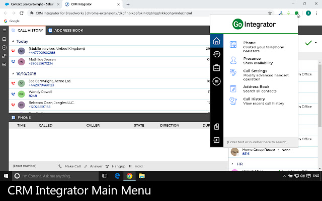 CRM Integrator for hosted telephony chrome谷歌浏览器插件_扩展第5张截图