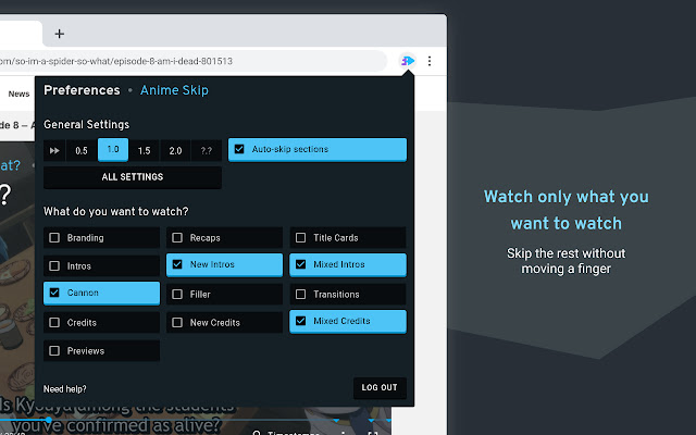 Anime Skip Player chrome谷歌浏览器插件_扩展第2张截图