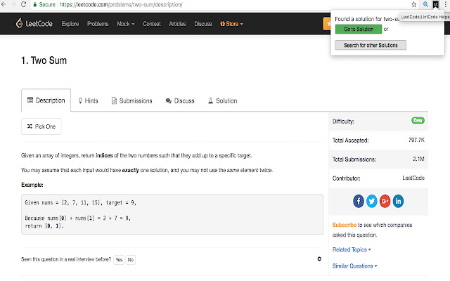 LeetCode/LintCode Helper chrome谷歌浏览器插件_扩展第1张截图