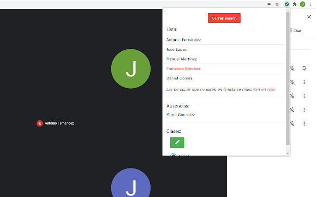 Pasar lista Google Meet y Classroom chrome谷歌浏览器插件_扩展第1张截图