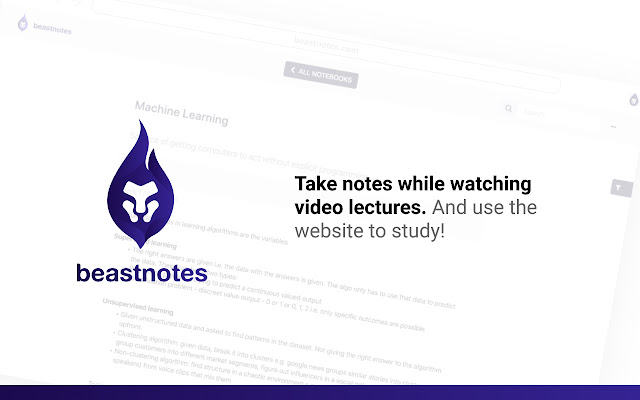 Beastnotes ▪ Take notes for online courses chrome谷歌浏览器插件_扩展第1张截图