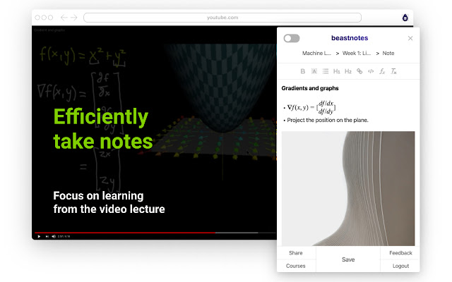 Beastnotes ▪ Take notes for online courses chrome谷歌浏览器插件_扩展第2张截图