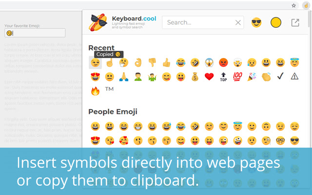 Keyboard.cool - emoji & symbol keyboard chrome谷歌浏览器插件_扩展第1张截图