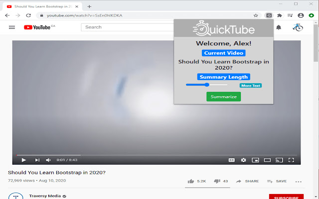 QuickTube Youtube Video Summarizer chrome谷歌浏览器插件_扩展第2张截图