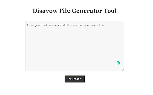 Disavow File Generator Tool chrome谷歌浏览器插件_扩展第1张截图