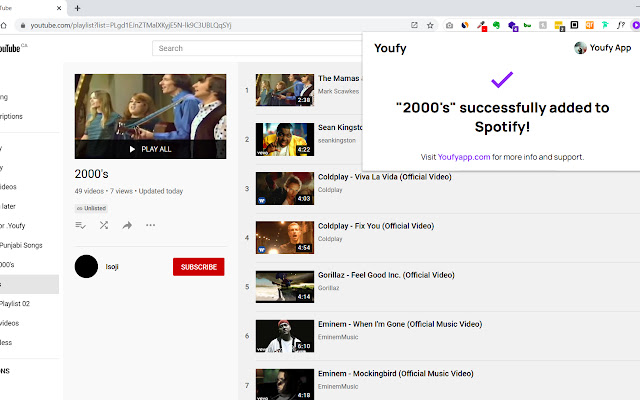 Youfy - YouTube to Spotify chrome谷歌浏览器插件_扩展第3张截图