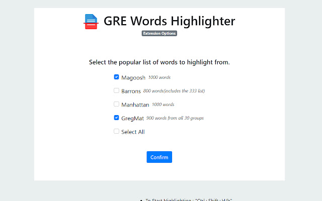 GRE Words Highlighter chrome谷歌浏览器插件_扩展第4张截图
