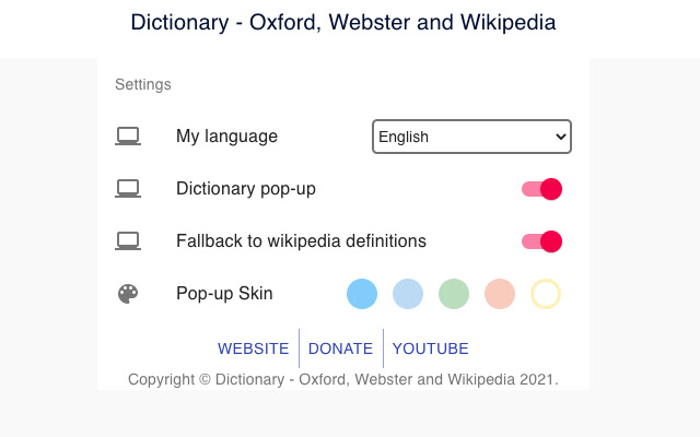 Dictionary - Oxford, Webster and Wikipedia chrome谷歌浏览器插件_扩展第2张截图