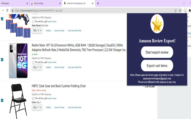 Amazon review export chrome谷歌浏览器插件_扩展第2张截图