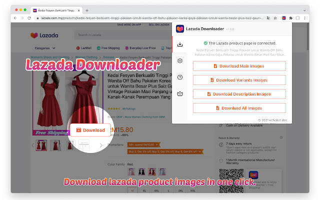 Lazada Downloader - Save lazada images chrome谷歌浏览器插件_扩展第1张截图