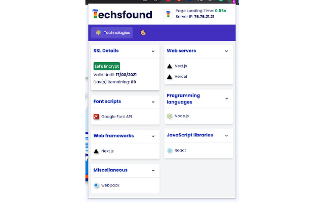 TechsFound chrome谷歌浏览器插件_扩展第2张截图
