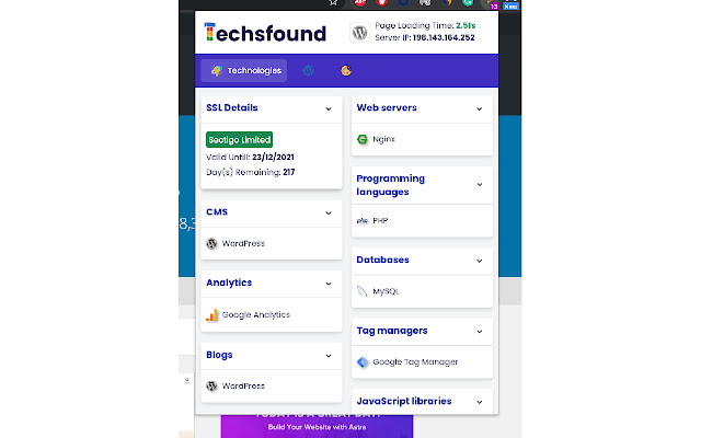 TechsFound chrome谷歌浏览器插件_扩展第4张截图
